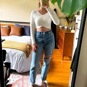 SOLD: White criss-cross crop top